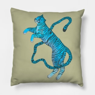 Big blue tiger cat Pillow