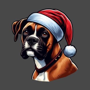 Boxer Dog Santa Claus T-Shirt