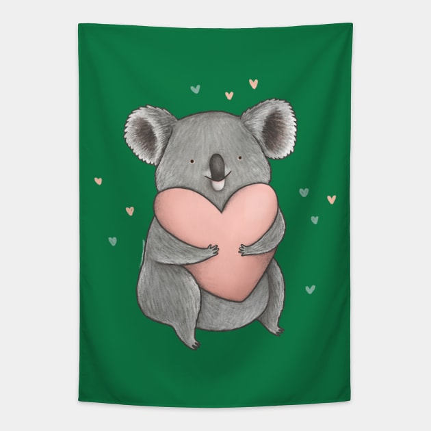 Koala Heart Tapestry by Sophie Corrigan