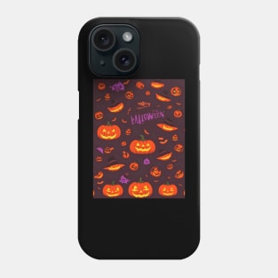Halloween Spooky Orange Pumpkin Pattern Phone Case