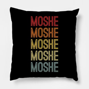 Moshe Name Vintage Retro Pattern Pillow