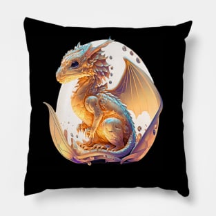 Young Cute Dragon New Dragon Art Pillow