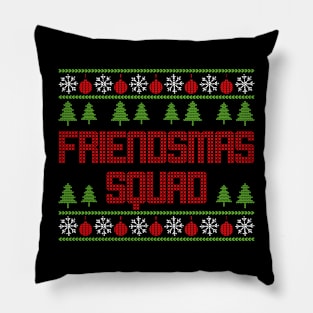Ugly Christmas Sweater Friendsmas Xmas Squad Pillow