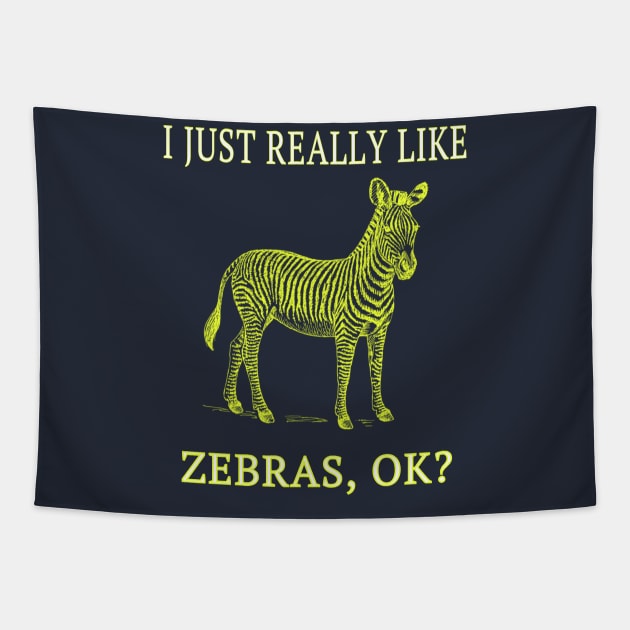 I Just Really Like Zebras, OK? Savanna Africa Nature Fan Tapestry by klimentina