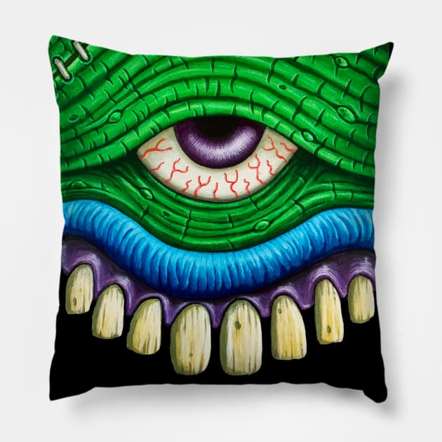 GREEN MEANIE Pillow by OutdoorMayhem