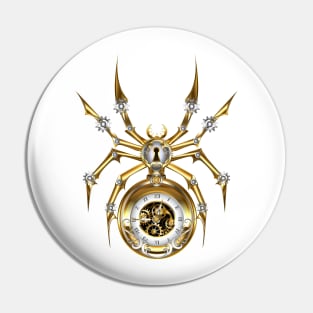 Spider with Clock ( Steampunk) Pin