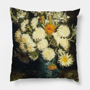 Flowers in a blue vase by van Gogh Pillow