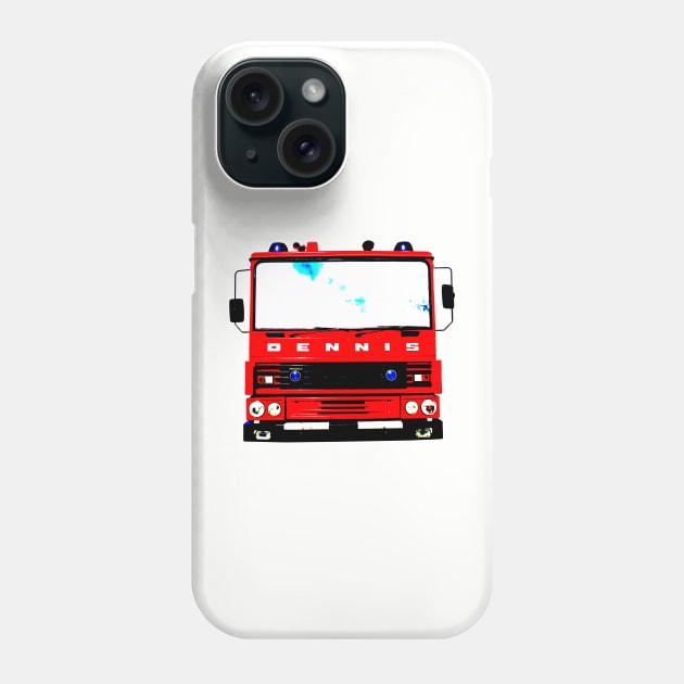 Dennis 1980s British classic fire engine red Phone Case by soitwouldseem