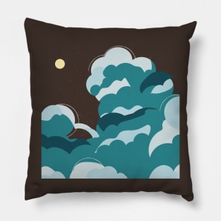 Clouds at night illustration Pillow