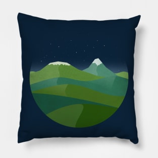 Mountainous night landscape Pillow