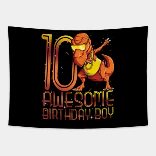 Kids 10th Birthday Dinosaur 10 Year Old Awesome Since Gifts Boy Tapestry