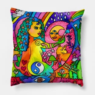 Painting with Cosmic Love Pillow