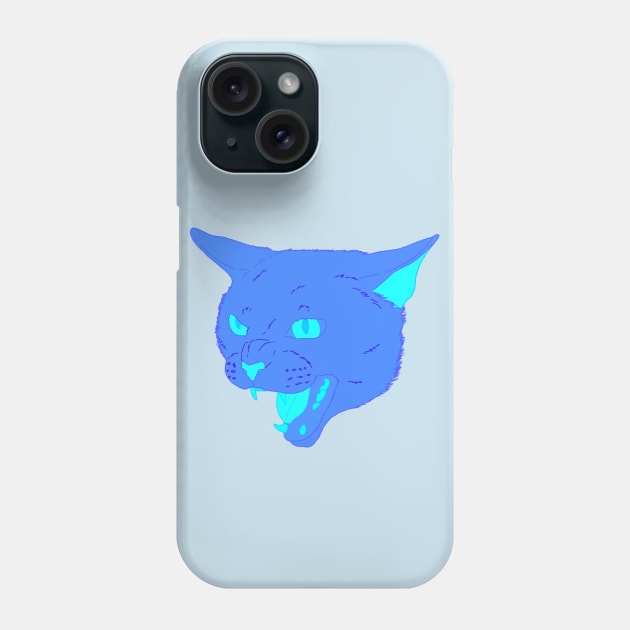 Vaporwave Cat - Blue Raspberry Phone Case by Basicallyimbored