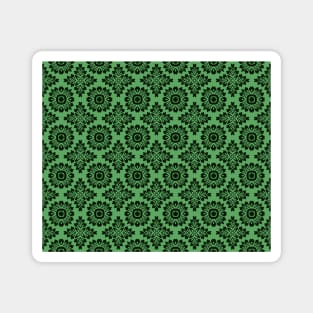 Flower ornament baroque 21102020 dark green Magnet