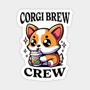 Corgi Brew Crew Coffee Lover Dog Lover Magnet