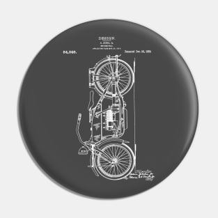 Motorcycle Patent Drawing 1919 Pin