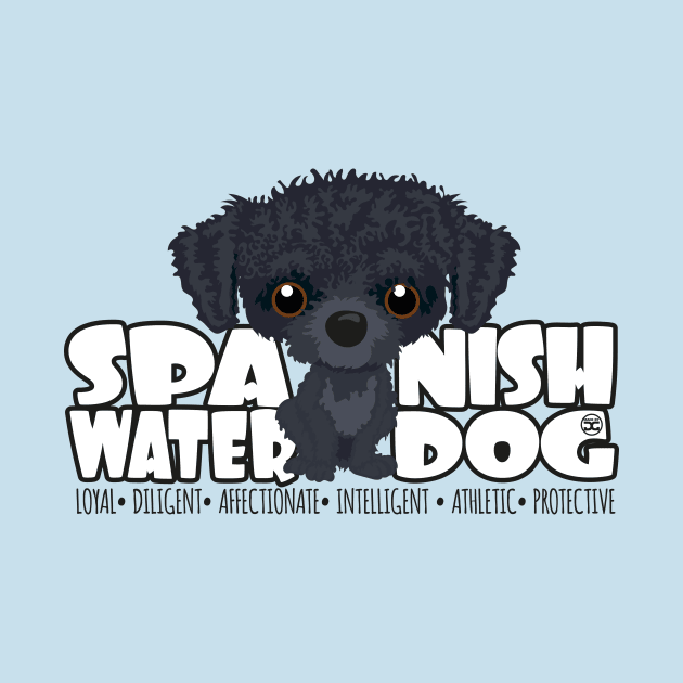 Spanish Water Dog (Black) - DGBigHead by DoggyGraphics