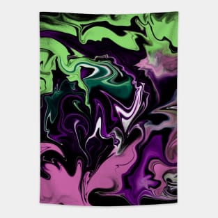 Abstract pink & green flames Tapestry