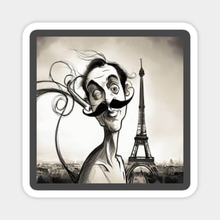 Surreal Elegance: Parisian Stroll with a Dali Mustache Magnet