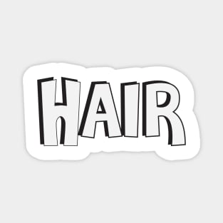 Film Crew On Set - Hair - White Text - Front Magnet