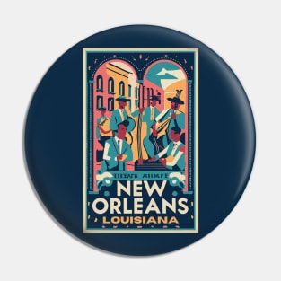 A Vintage Travel Art of New Orleans - Louisiana - US Pin