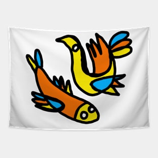 fish and bird Tapestry