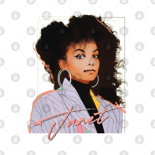 Janet  / 80s Aesthetic Original Fan Design by DankFutura