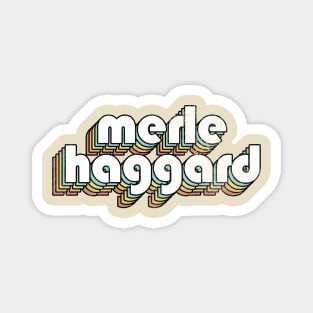 Merle Haggard - Retro Rainbow Letters Magnet