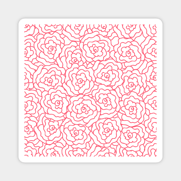 Elegance Seamless pattern with flowers Magnet by Olga Berlet