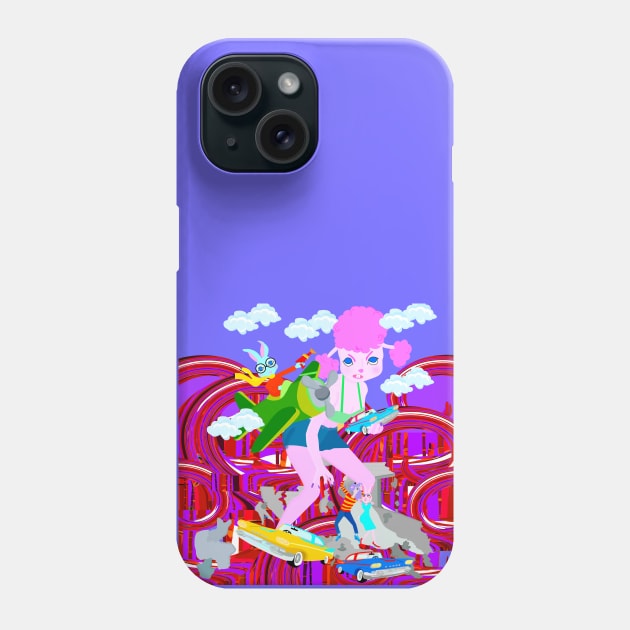 Attack of the killer Poodle Phone Case by Lynndarakos