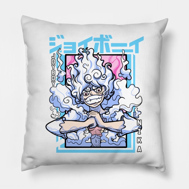 Gear 5 Joy Boy T-shirt Pillow by Ruke