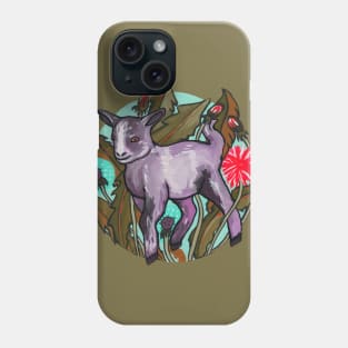 Goat in dandelions Phone Case