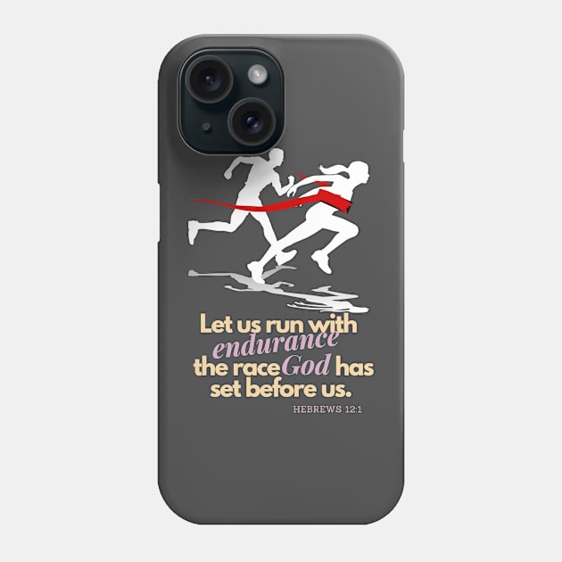 Hebrews 12 running Phone Case by Sport-tees by Marino's