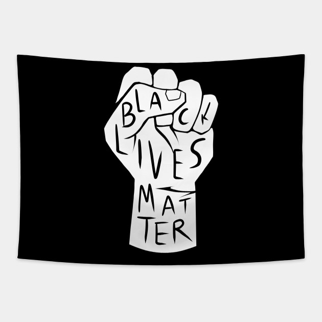 black lives matter | black power fist (white on black ...