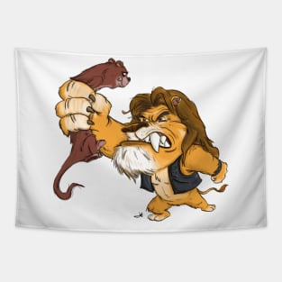 Intimidating Lion Tapestry