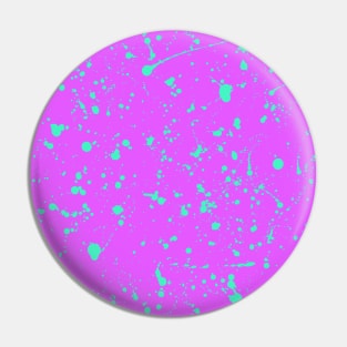 Aqua Spray Splatter On Pink Pin