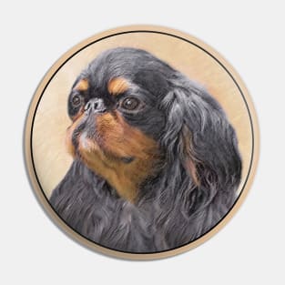 English Toy Spaniel Painting Original Animal Art Pin