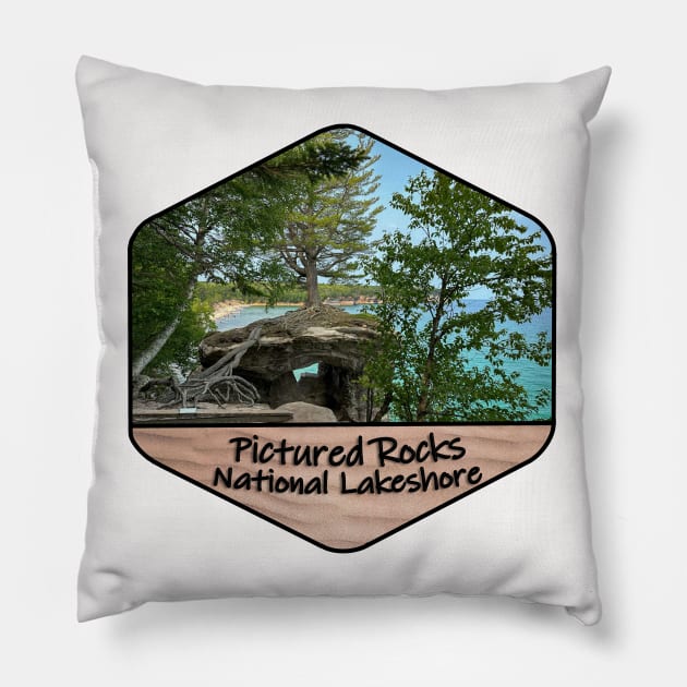 Michigan - Pictured Rocks National Lakeshore Pillow by gorff