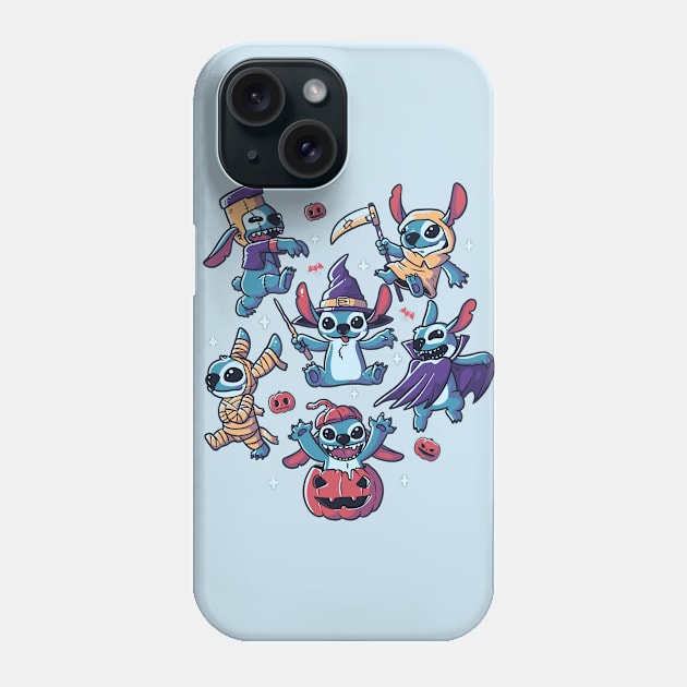 Halloween Experiments Cute Spooky Aliens - Light Phone Case by eduely