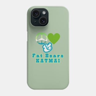 Peace, Love & Fat Bears, KATMAI - Pacific Northwest Style in Groovy Retro Mossy Colorway Phone Case