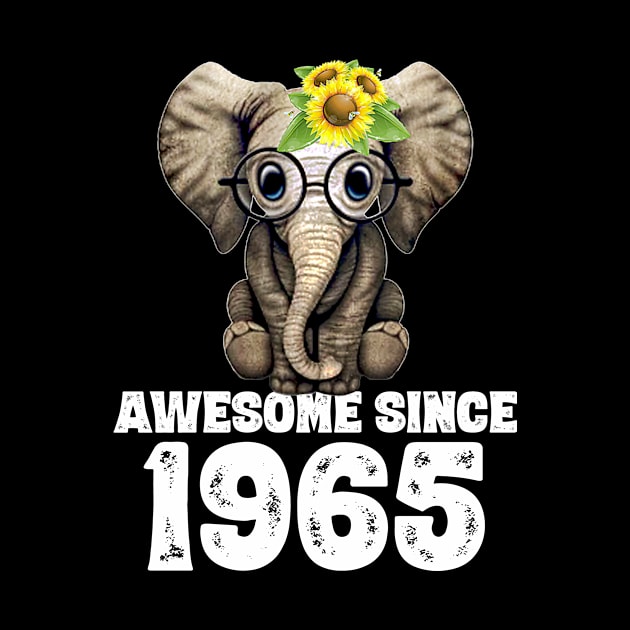 Awesome since 1965 55 Years Old Bday Gift 55th Birthday by DoorTees