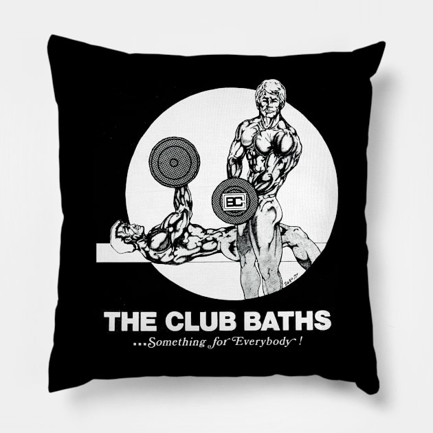 The Club Baths Vintage Retro Gay LGBT Pillow by WearingPride
