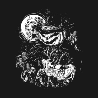 Jack O Lantern Scarecrow Halloween Gamer Spooky Design T-Shirt