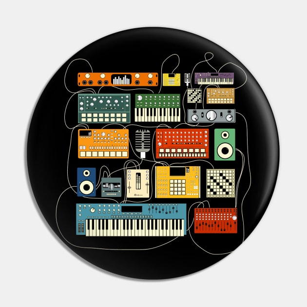 Synthesizer and Drum Machine Electronic Music Producer Pin by Mewzeek_T