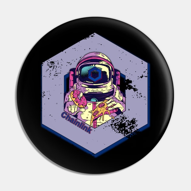 Chainlink Cryptocurrency DeFi LINK Crypto Astronaut Pin by BitcoinSweatshirts