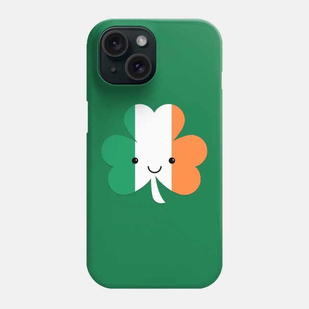 Irish Flag and Shamrock Kawaii Phone Case by vladocar