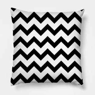 Black and white zigzag lines Pillow