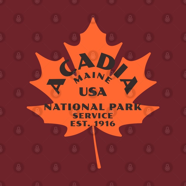 Acadia National Park Maple Leafe Logo by Spatium Natura