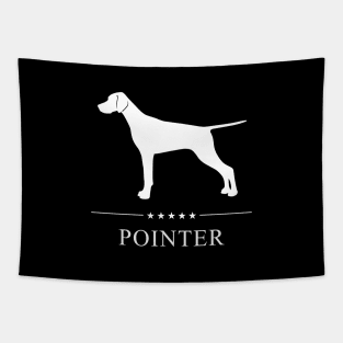 Pointer Dog White Silhouette Tapestry