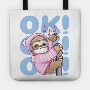 Ski Rave Sloth Kid Baby Dance Ok Tote